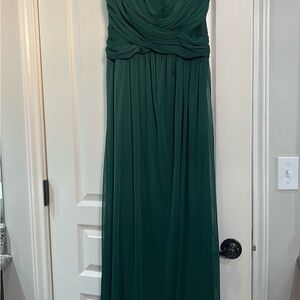 David's Bridal Deep Green Maxi Dress